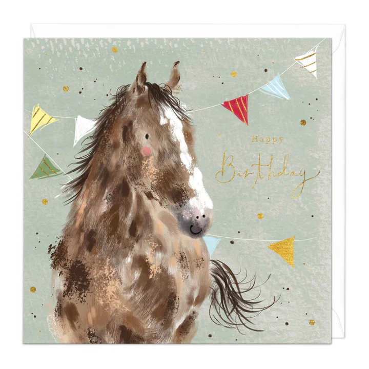 Birthday Card - Horse and bunting