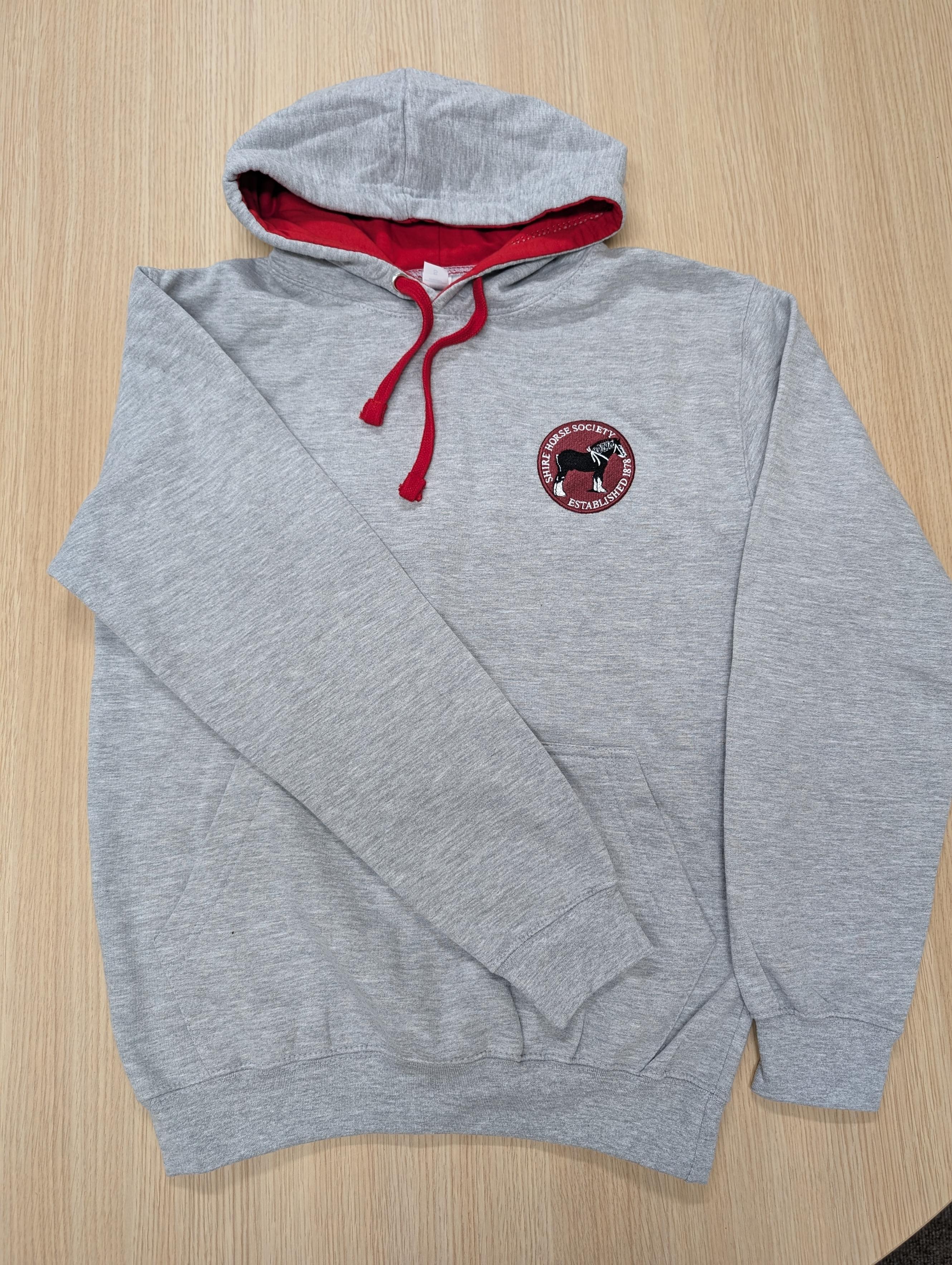 Hoodie - Grey with Red