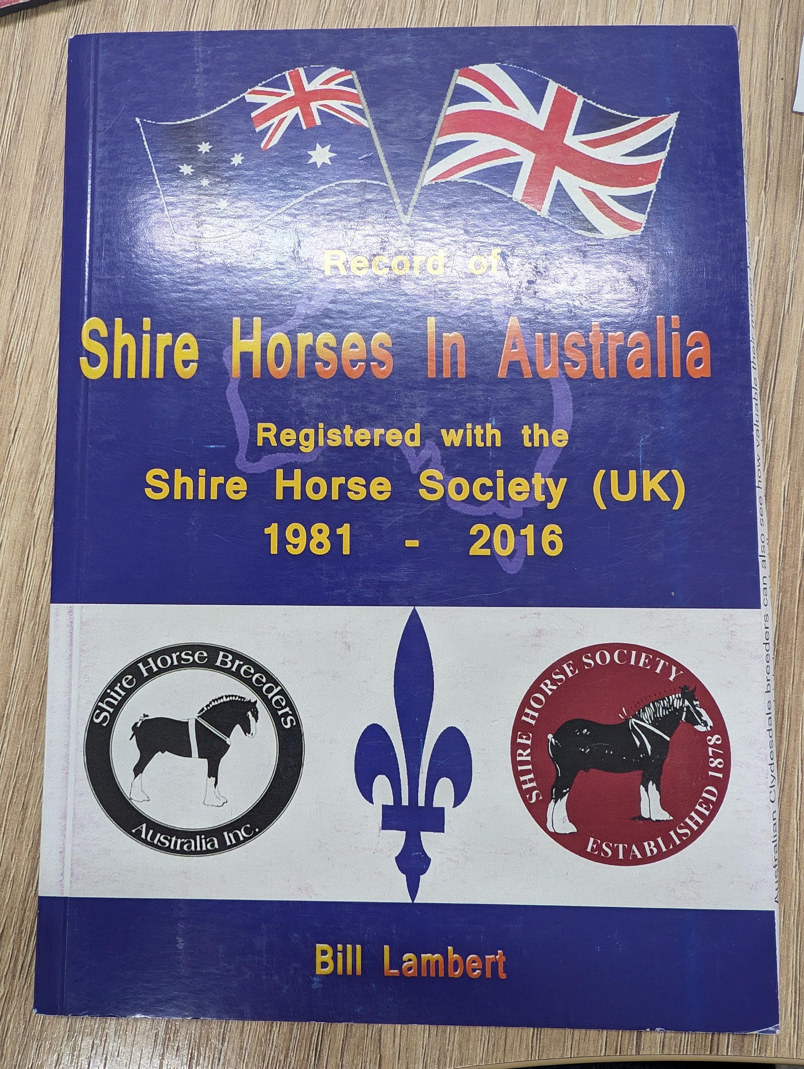 Book - Record of Shire Horses in Australia