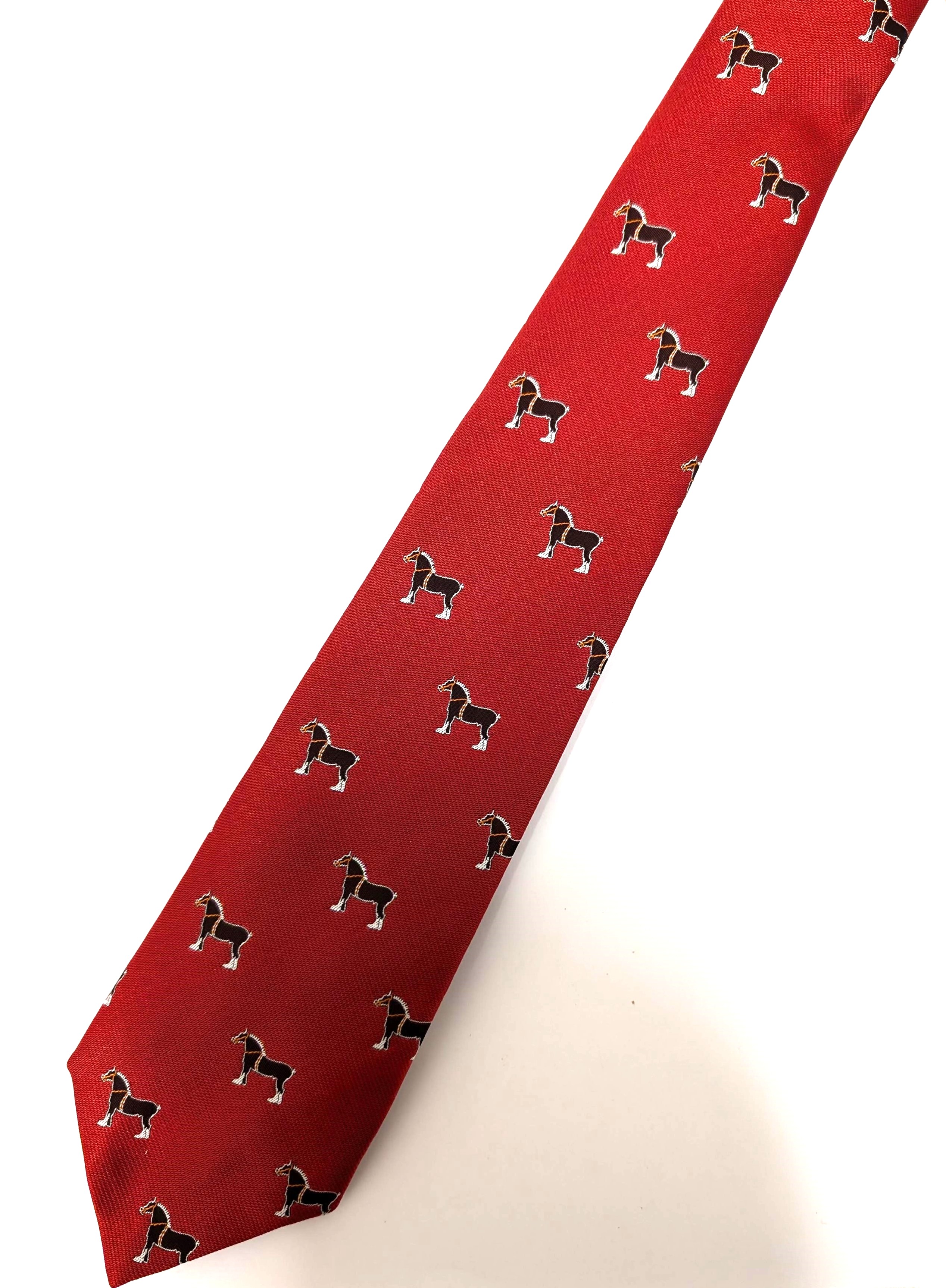 Tie - Red with Shire Horse repeat design